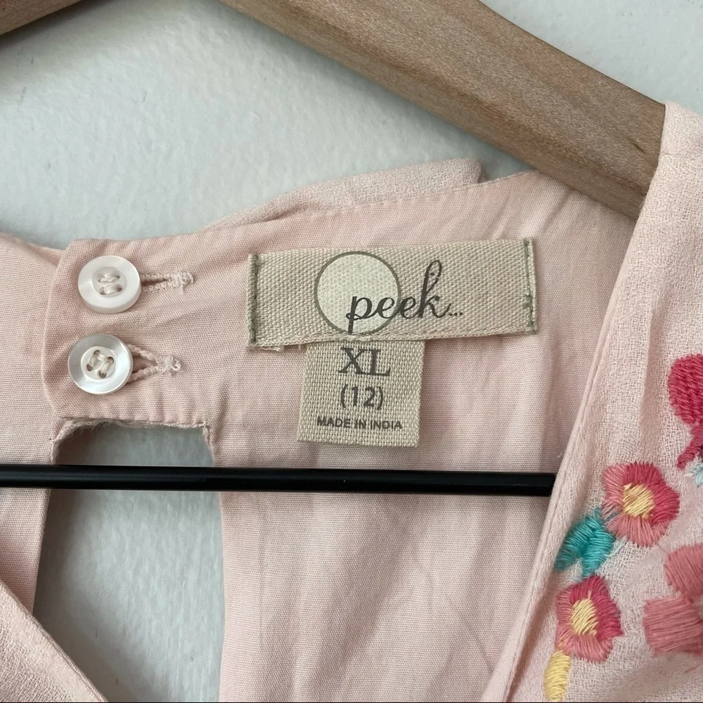 Peek Pink Embroidered Flower & Dragonfly Open Back Bow Dress